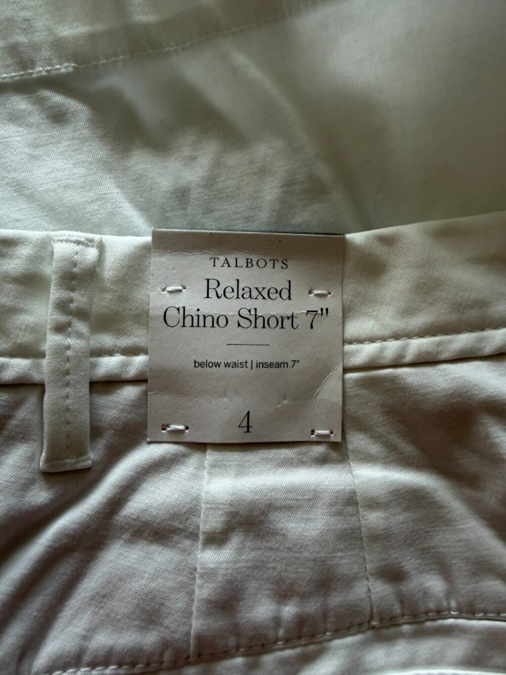 Talbots Relaxed Chino Shorts Size 4 White - Picture 5 of 8